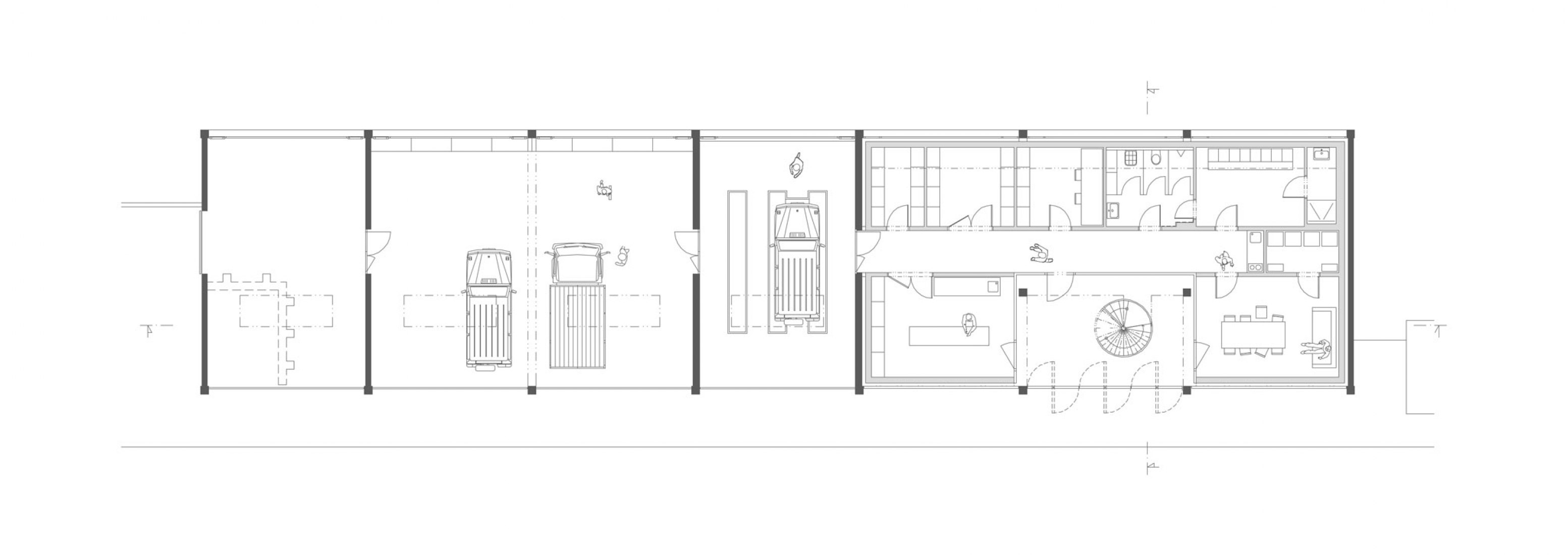 Ground floor plan. Technical Services Base Lysolaje by Progres architekti.