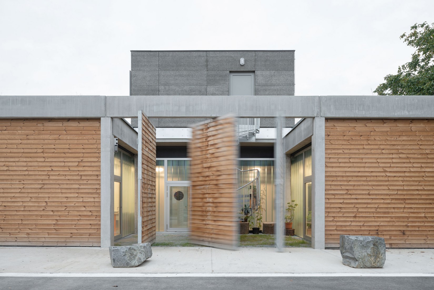 Technical Services Base Lysolaje by Progres architekti. Photogragph by Alex Shoots Buildings.