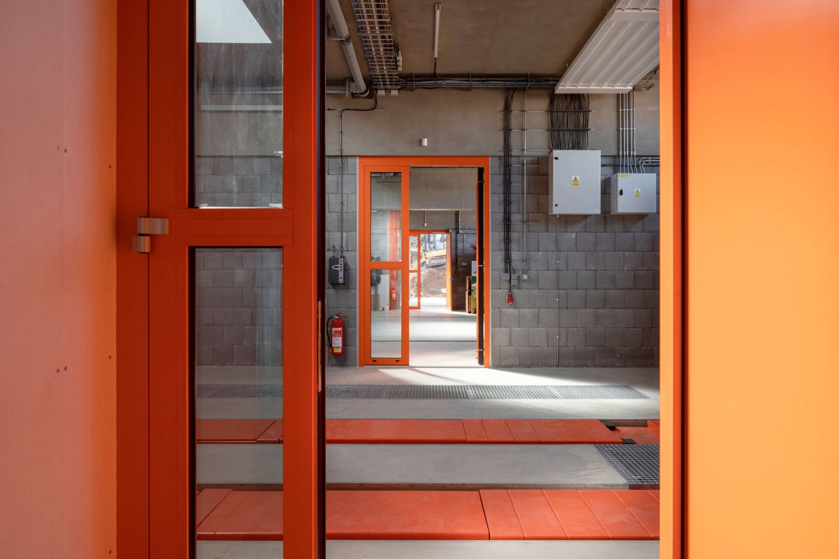 Technical Services Base Lysolaje by Progres architekti. Photogragph by Alex Shoots Buildings.