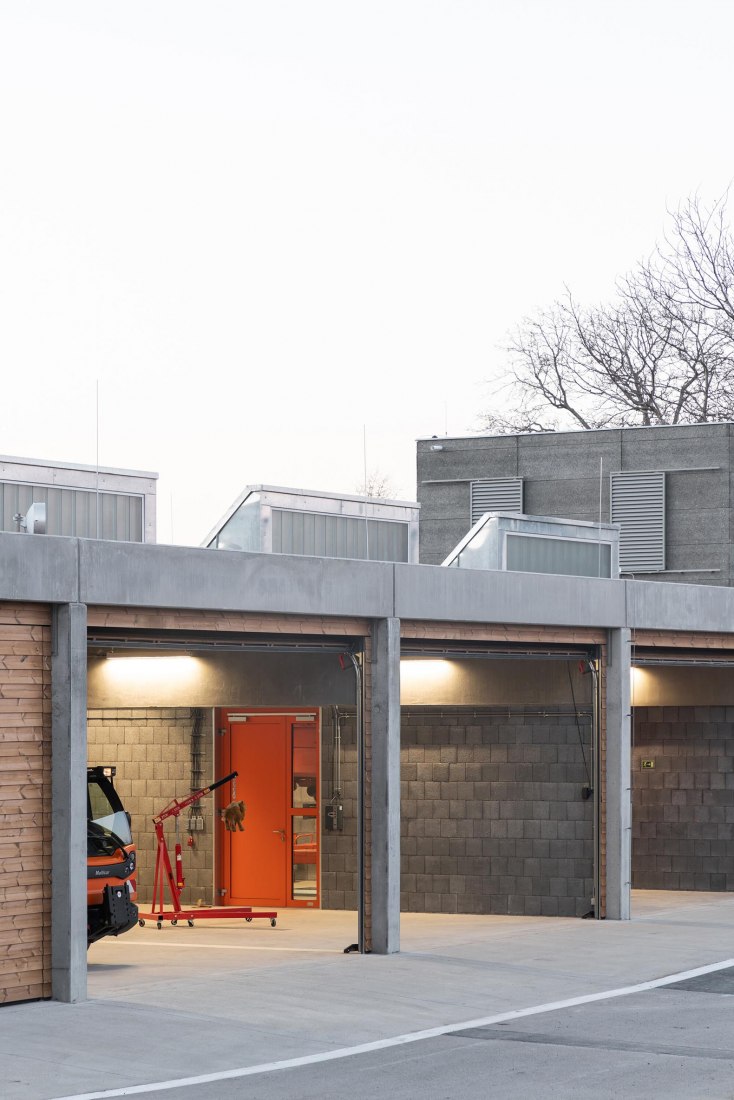 Technical Services Base Lysolaje by Progres architekti. Photogragph by Alex Shoots Buildings.