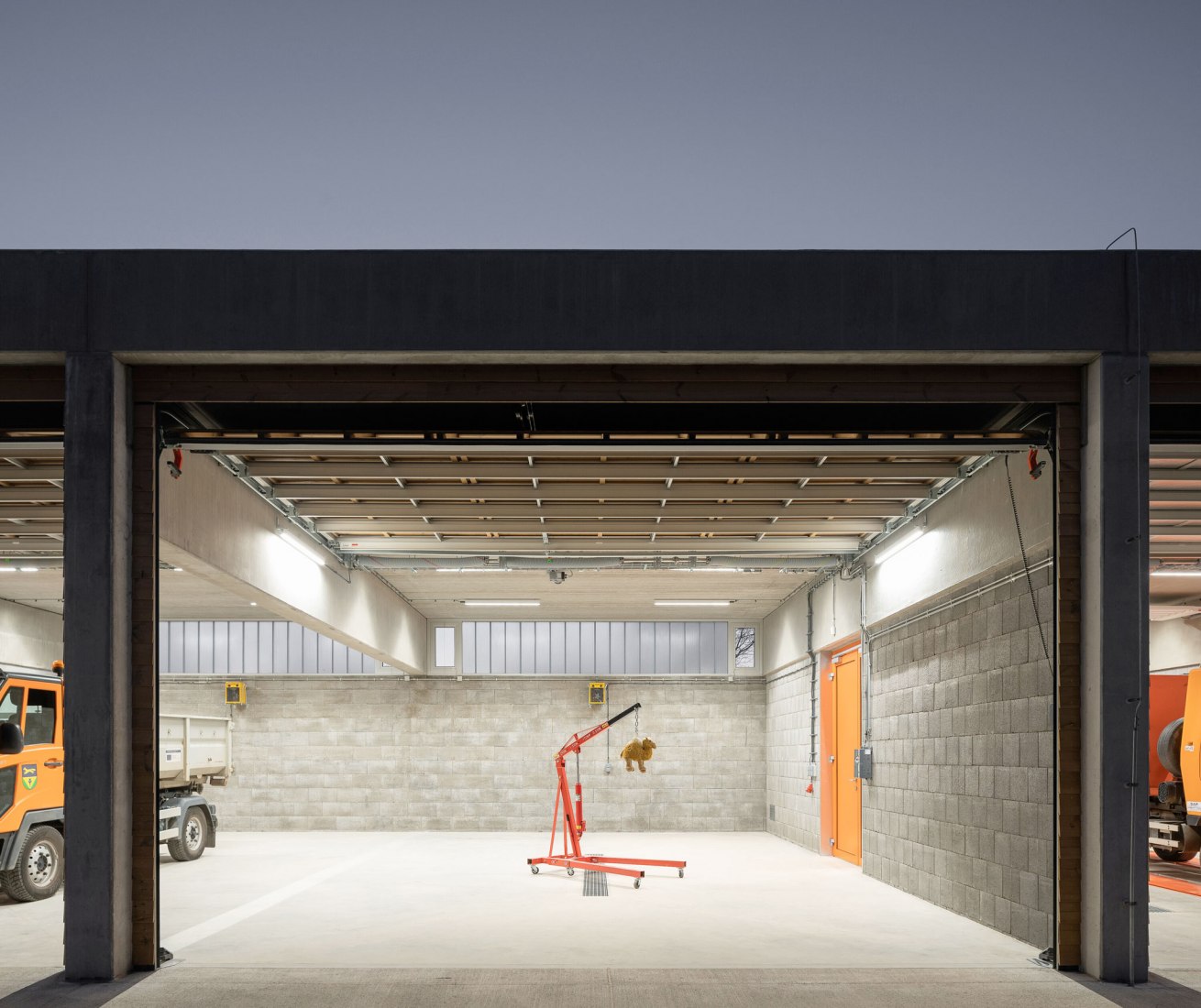 Technical Services Base Lysolaje by Progres architekti. Photogragph by Alex Shoots Buildings.
