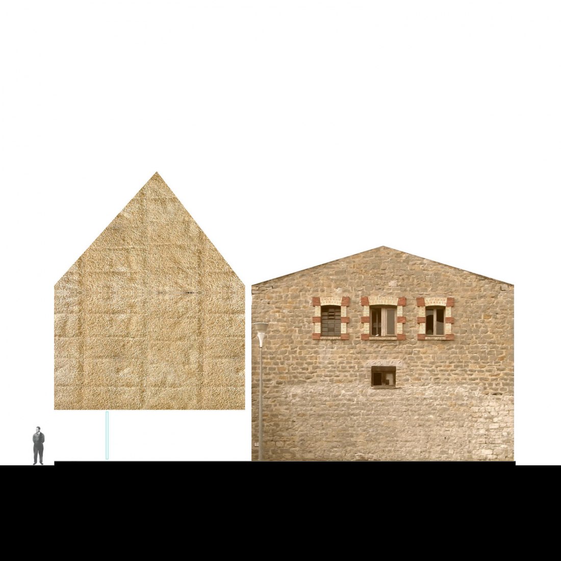 Concepto de fachada. Centro Psiquiátrico - Rehabilitación y ampliación por Vaillo+Irigaray Architects, Galar, Vélaz.