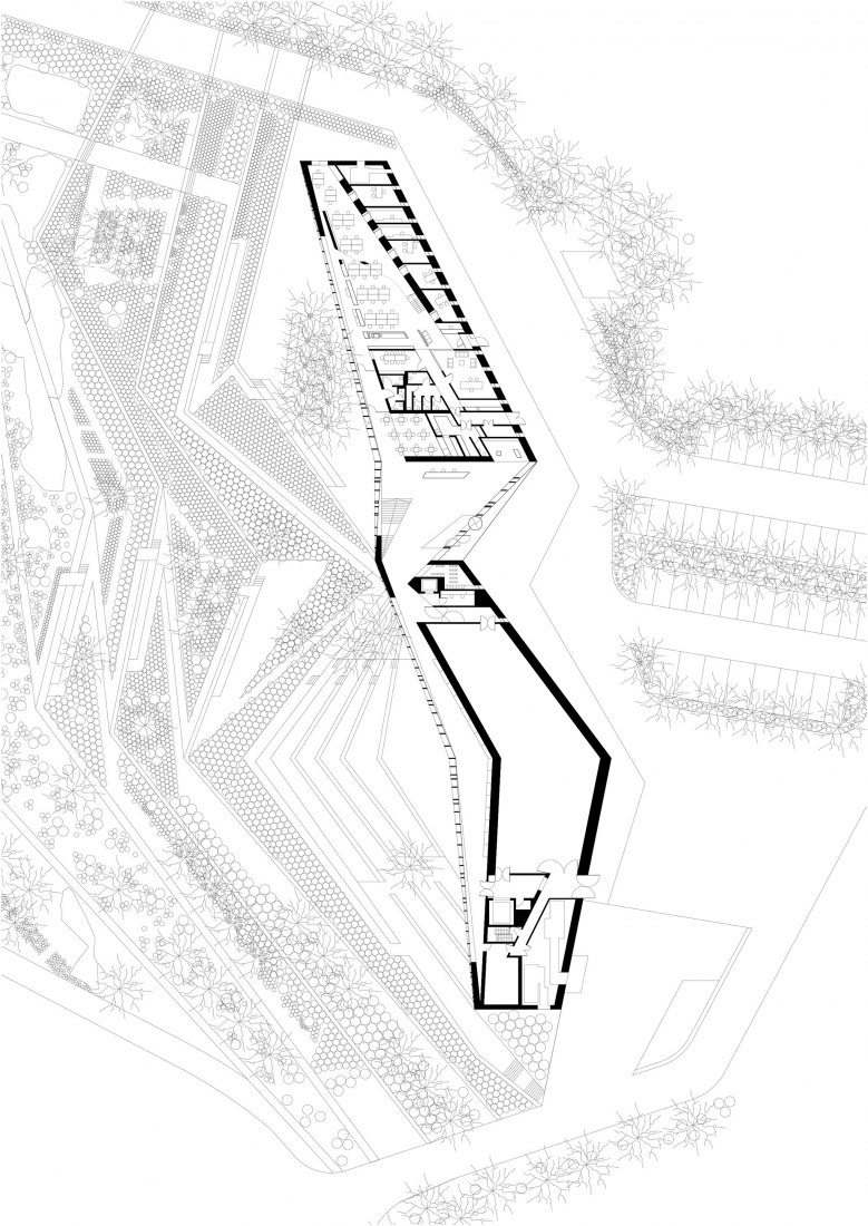 Planta Baja. El Museo Palestino por Heneghan Peng Arquitects. Birzeit, Palestina