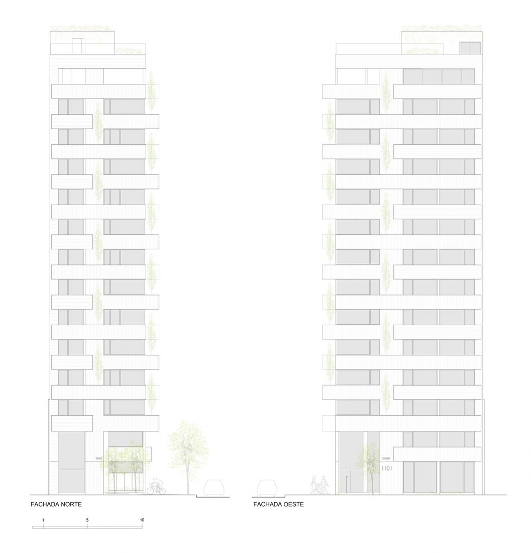 Elevation. Pueyrredón 1101 in Rosario, Santa Fe. Courtesy by Pablo Gagliardo