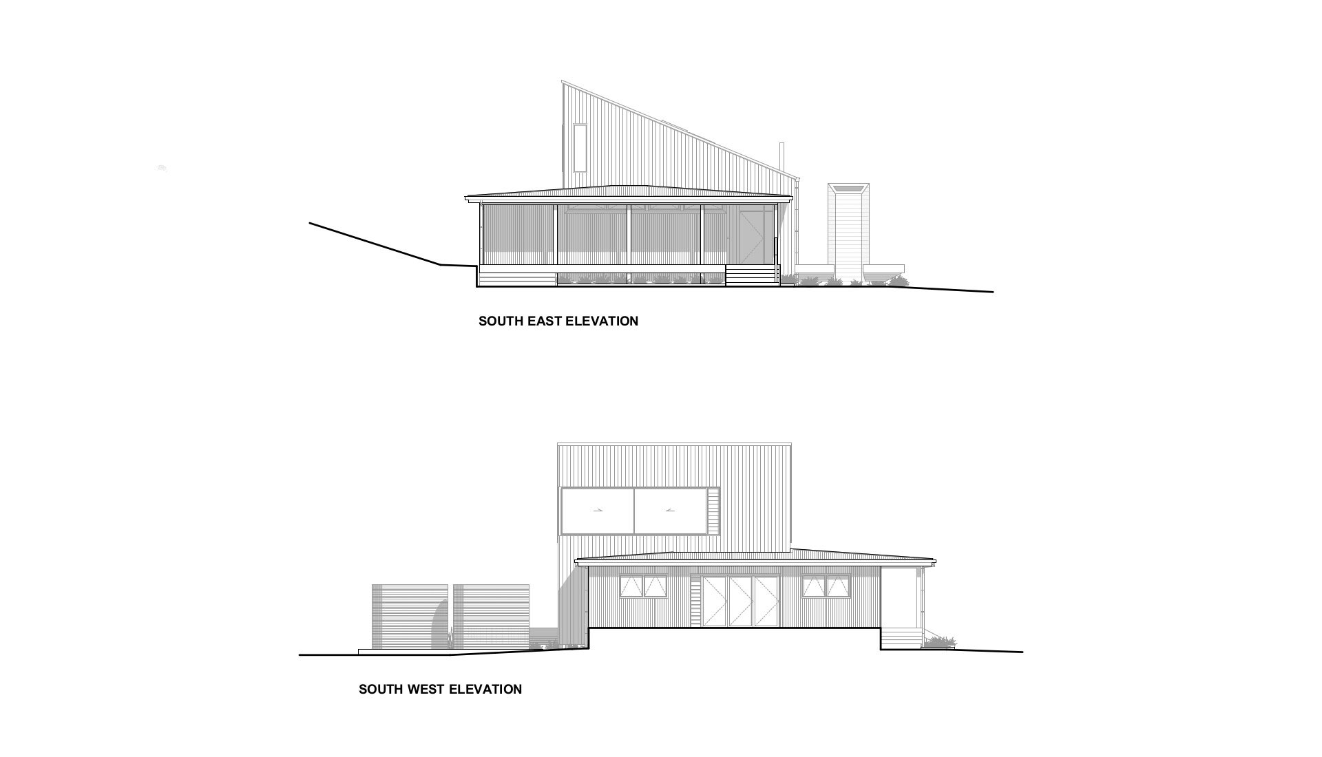 Elevations. Back Country House by LTD Architectural. 