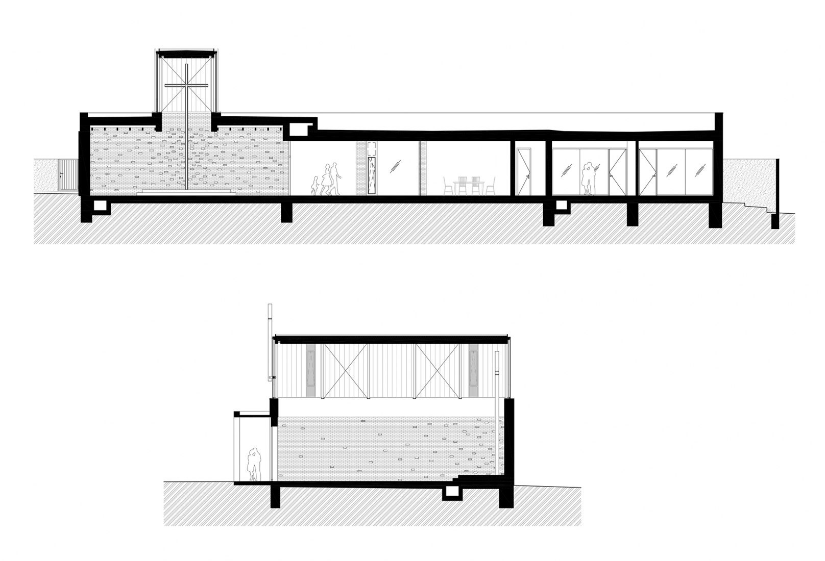 Sections. Brethren Church Christian Community Centre by QARTA Architektura.