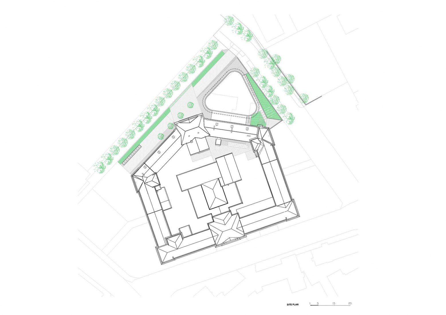 Site Plan. New lecture center VŠPJ by Qarta architektura
