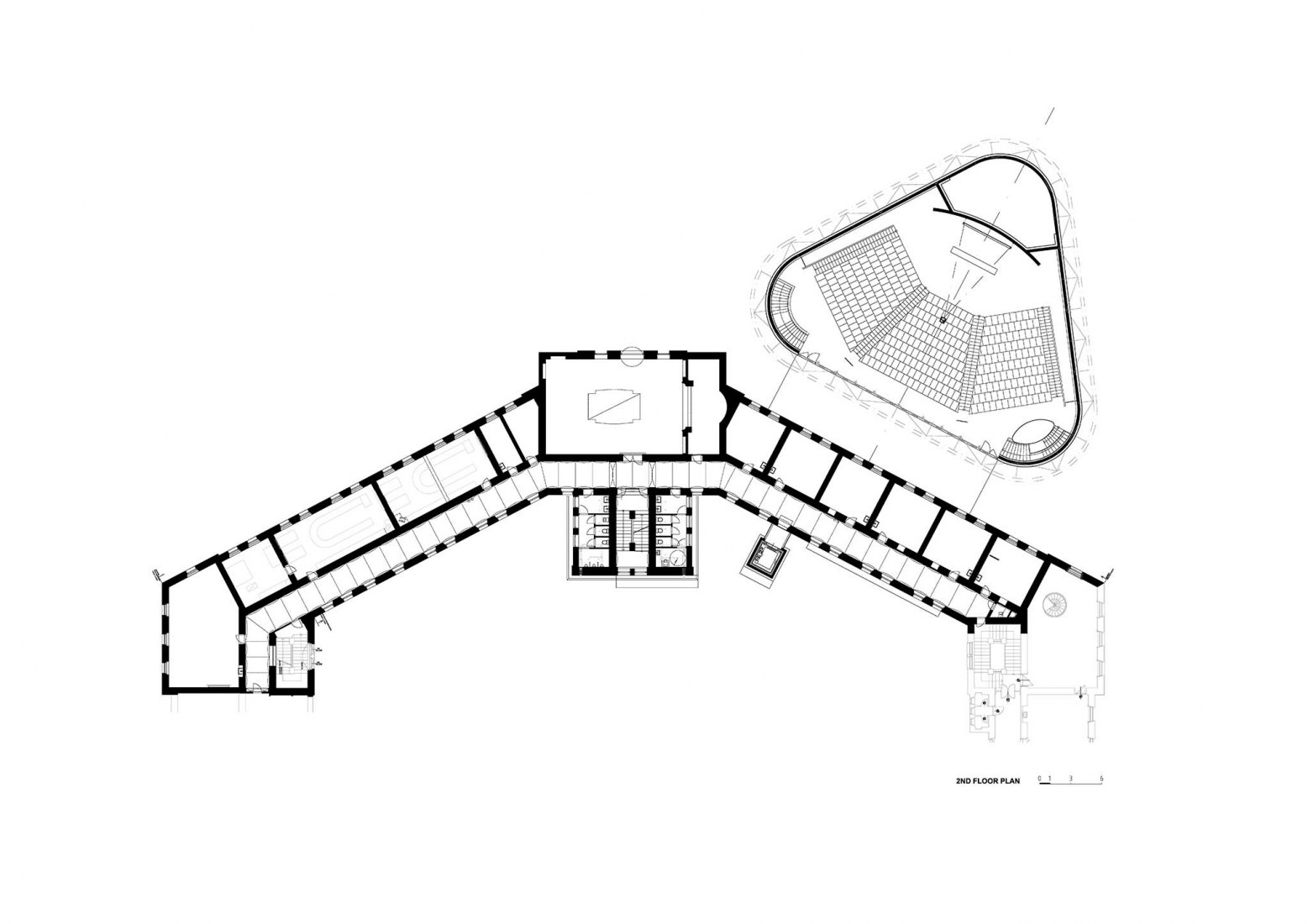 Ground floor plan. New lecture center VŠPJ by Qarta architektura