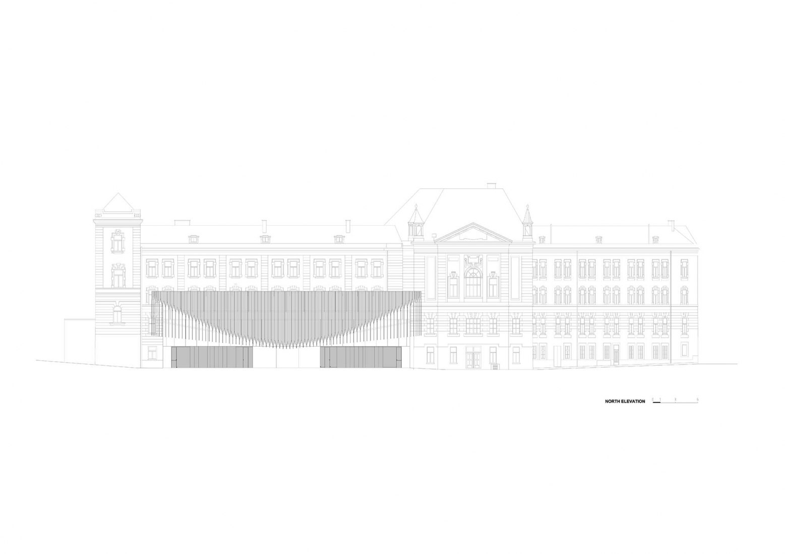 Elevation. New lecture center VŠPJ by Qarta architektura
