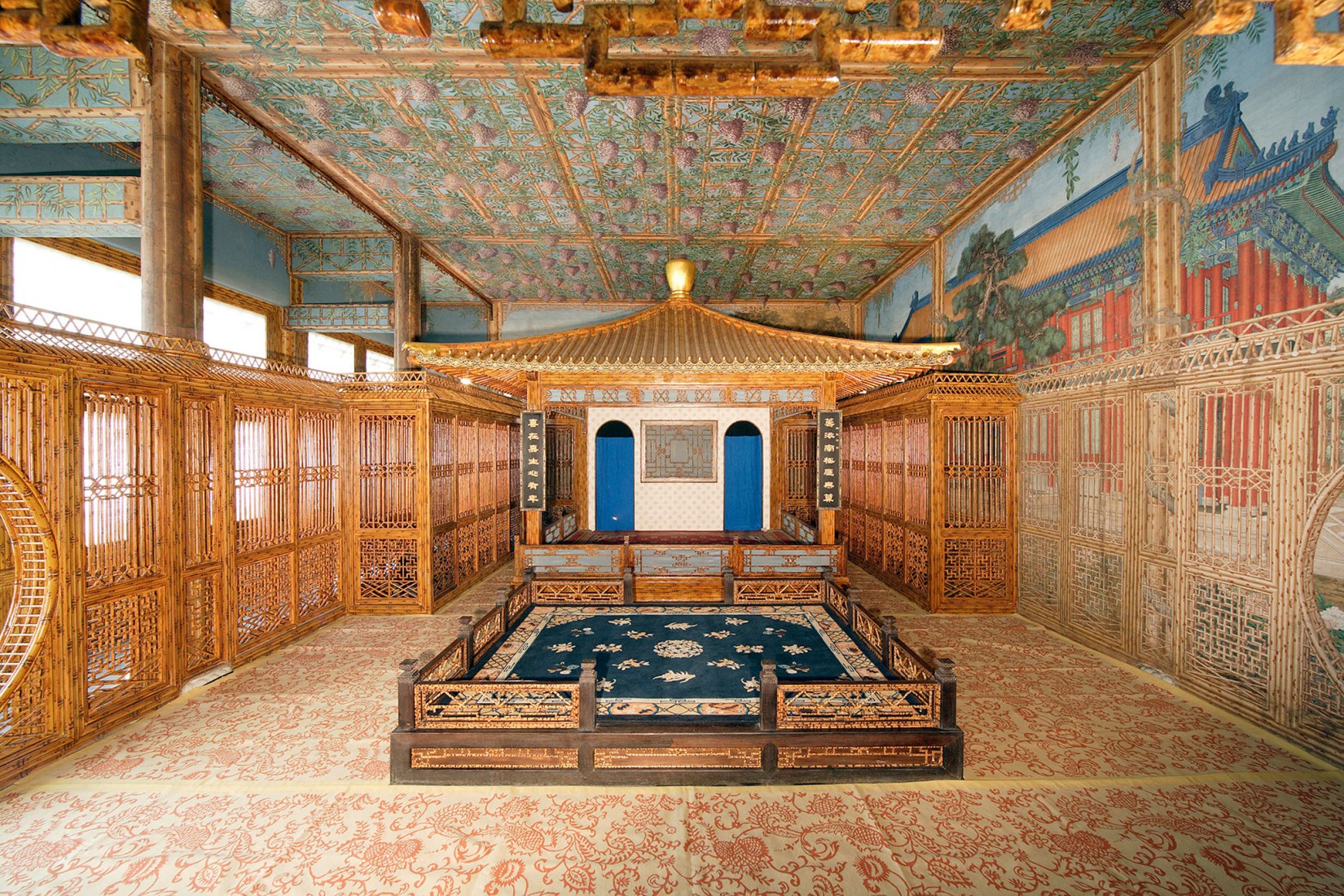 Sala de teatro Juanqinzhai tras la restauración. Imagen cortesía del Fondo Mundial de Monumentos