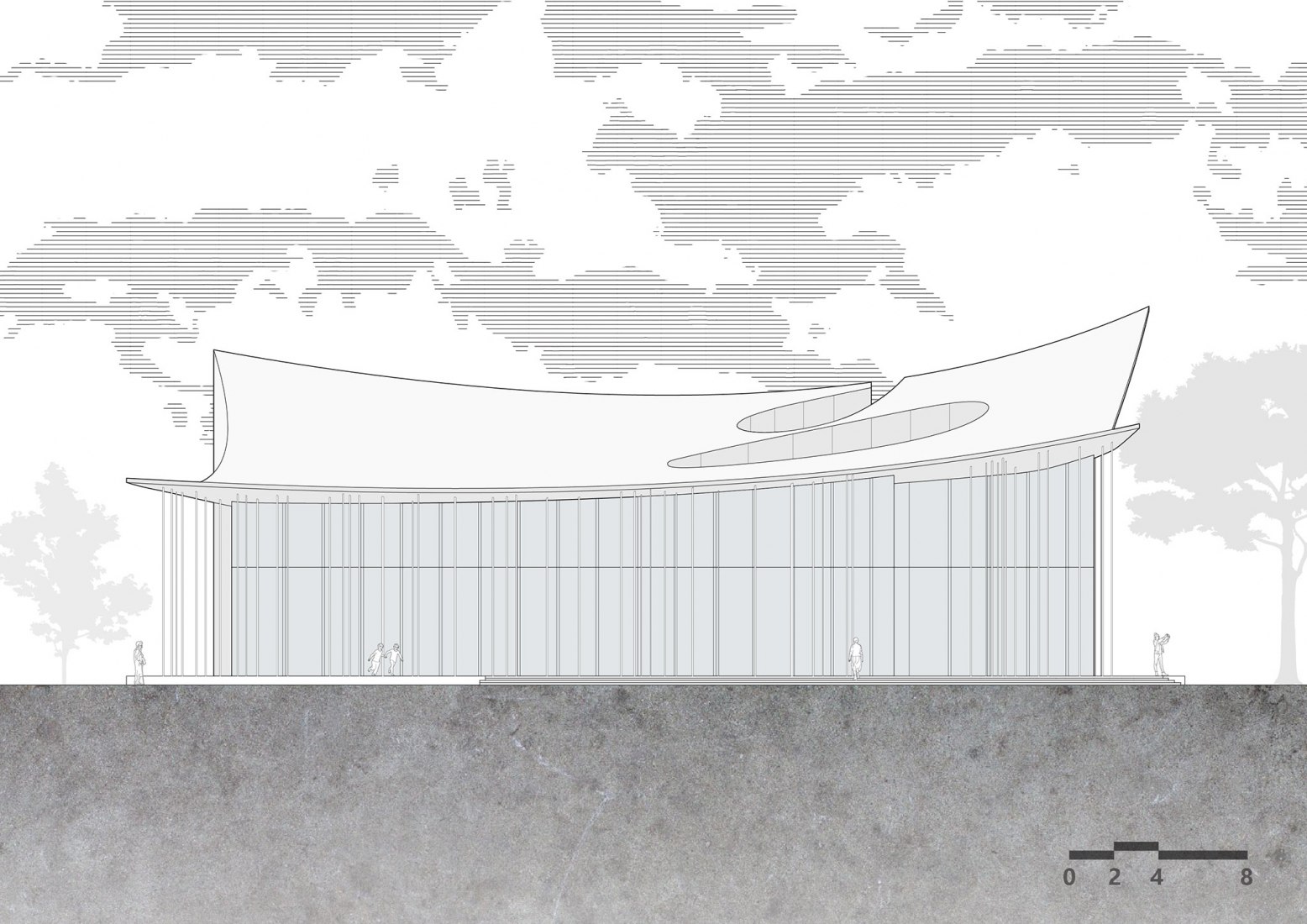 Façade plan. Qingdao Atour Town Parent-Kid Centre. Design by Gn Architects.