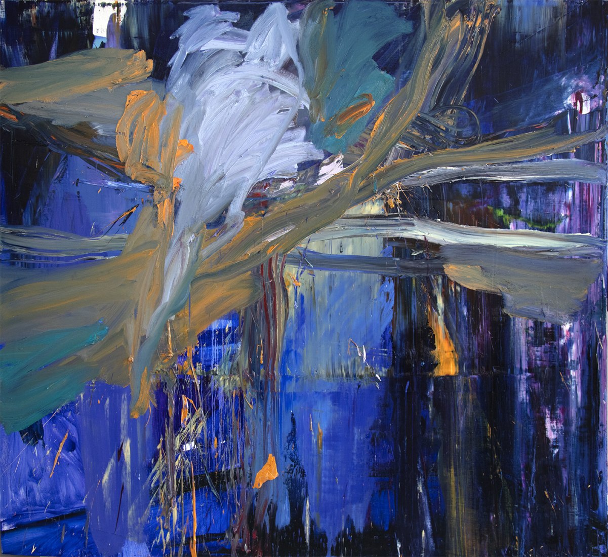 «Una vez en el tiempo 00» por Rachel Valdés, 2021. Óleo sobre lienzo (270cm x 250cm). Imagen cortesía de Rachel Valdés. 