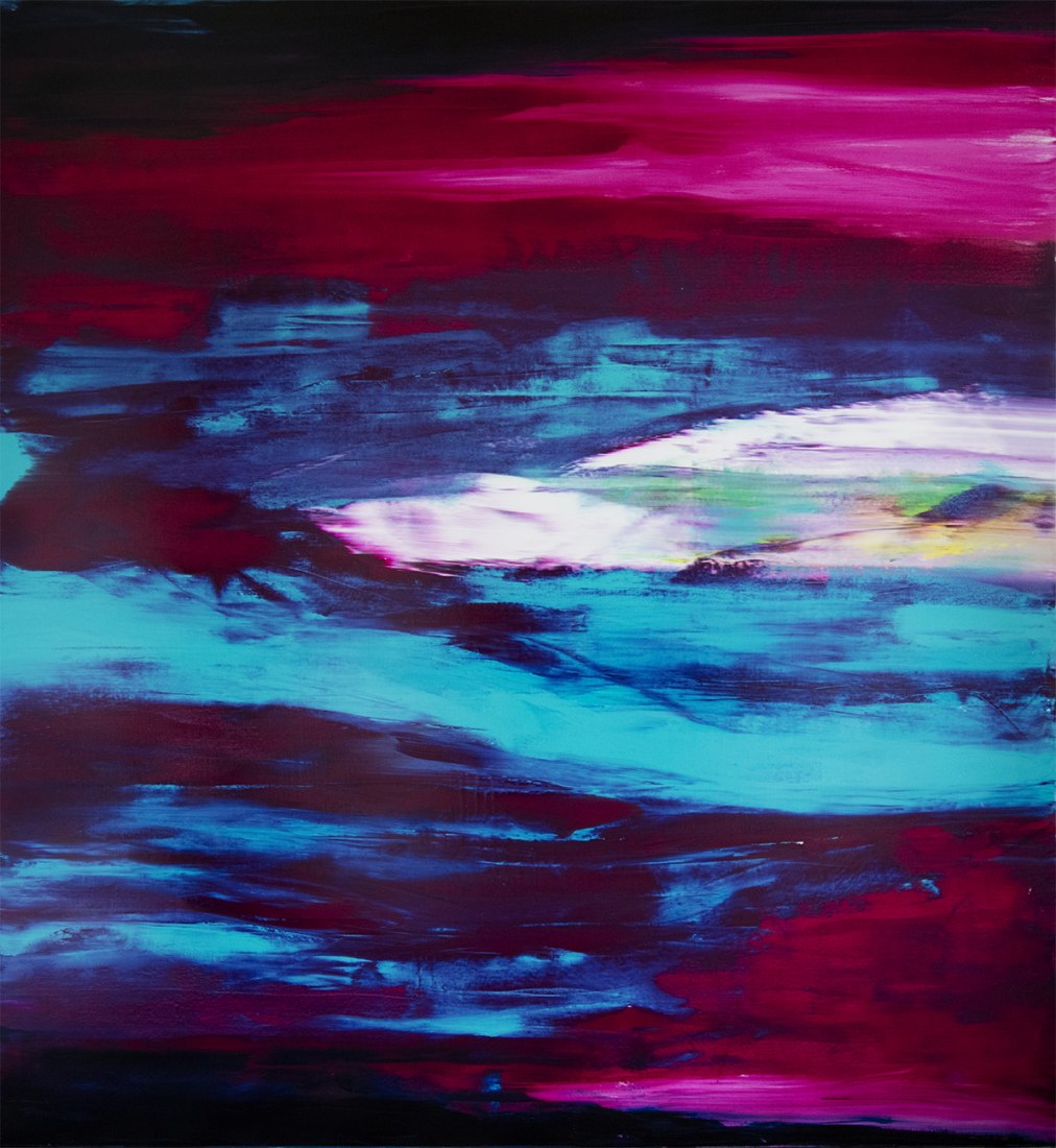 «Into the Space 6» por Rachel Valdés. Óleo sobre lienzo (250cmx230cm). Imagen cortesía de Rachel Valdés.