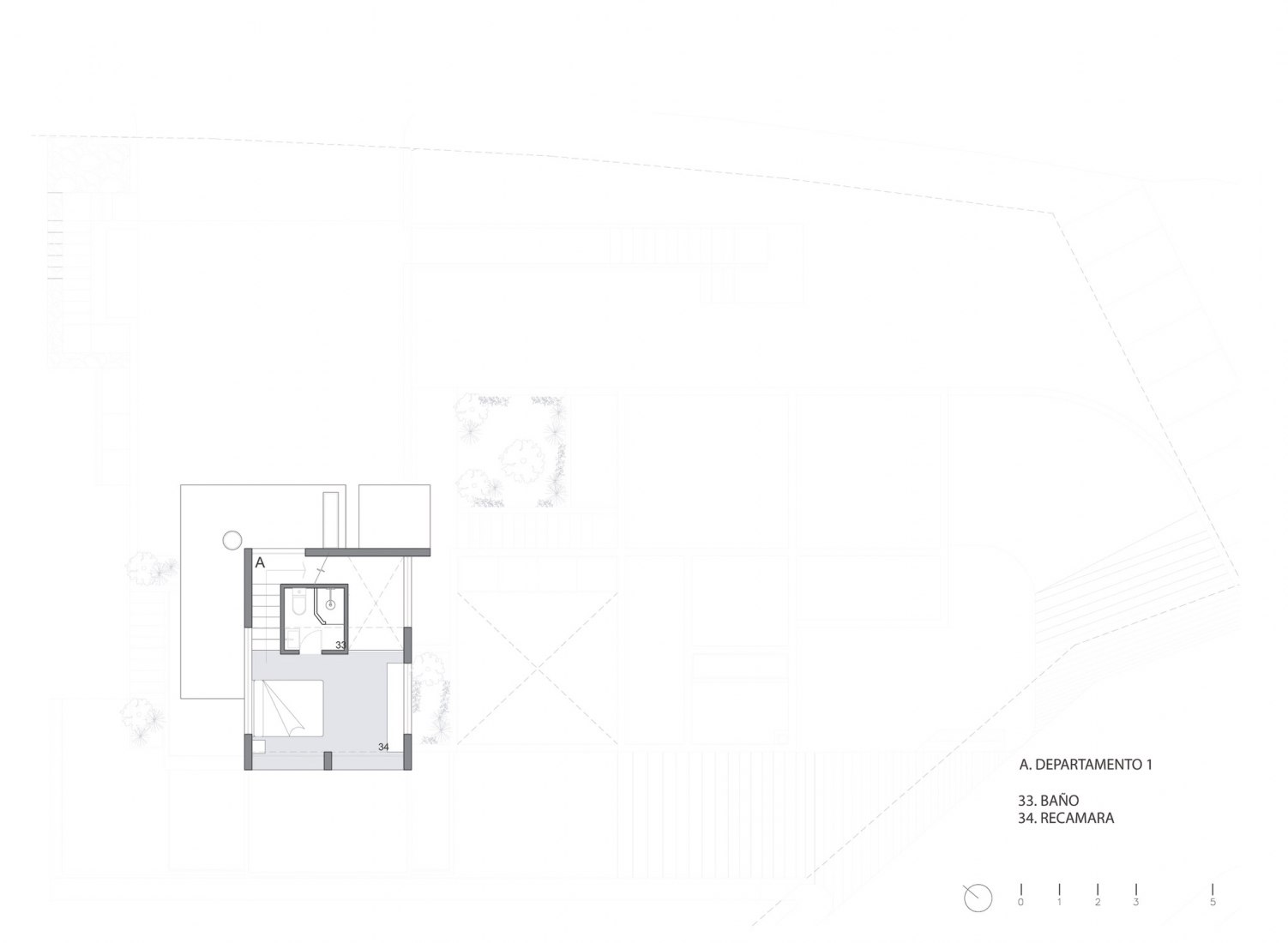 7 Level floor plan. Zoncuantla apartments by Rafael Pardo.
