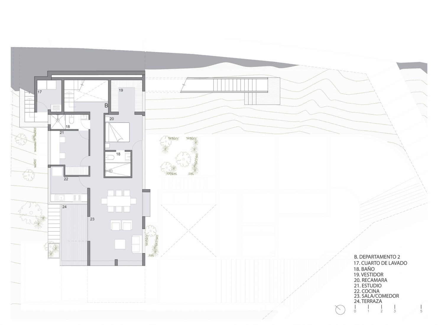 4 Level floor plan. Zoncuantla apartments by Rafael Pardo.