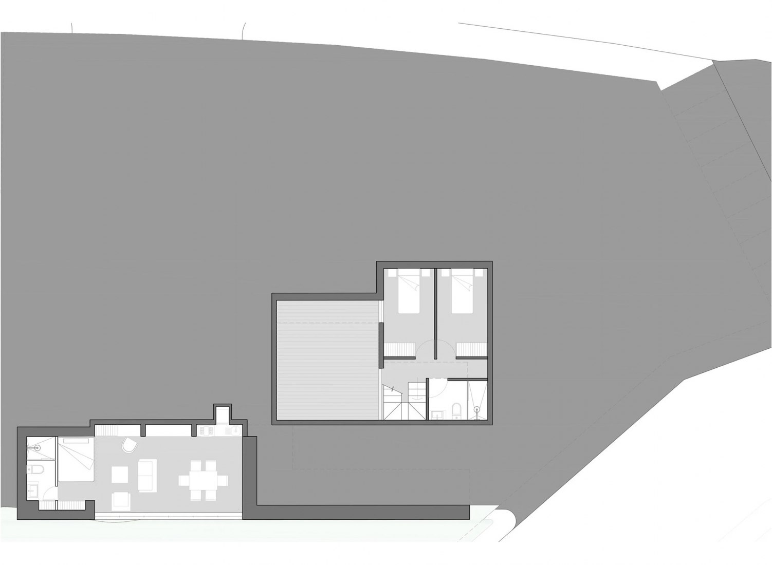 1 Level floor plan. Zoncuantla apartments by Rafael Pardo.