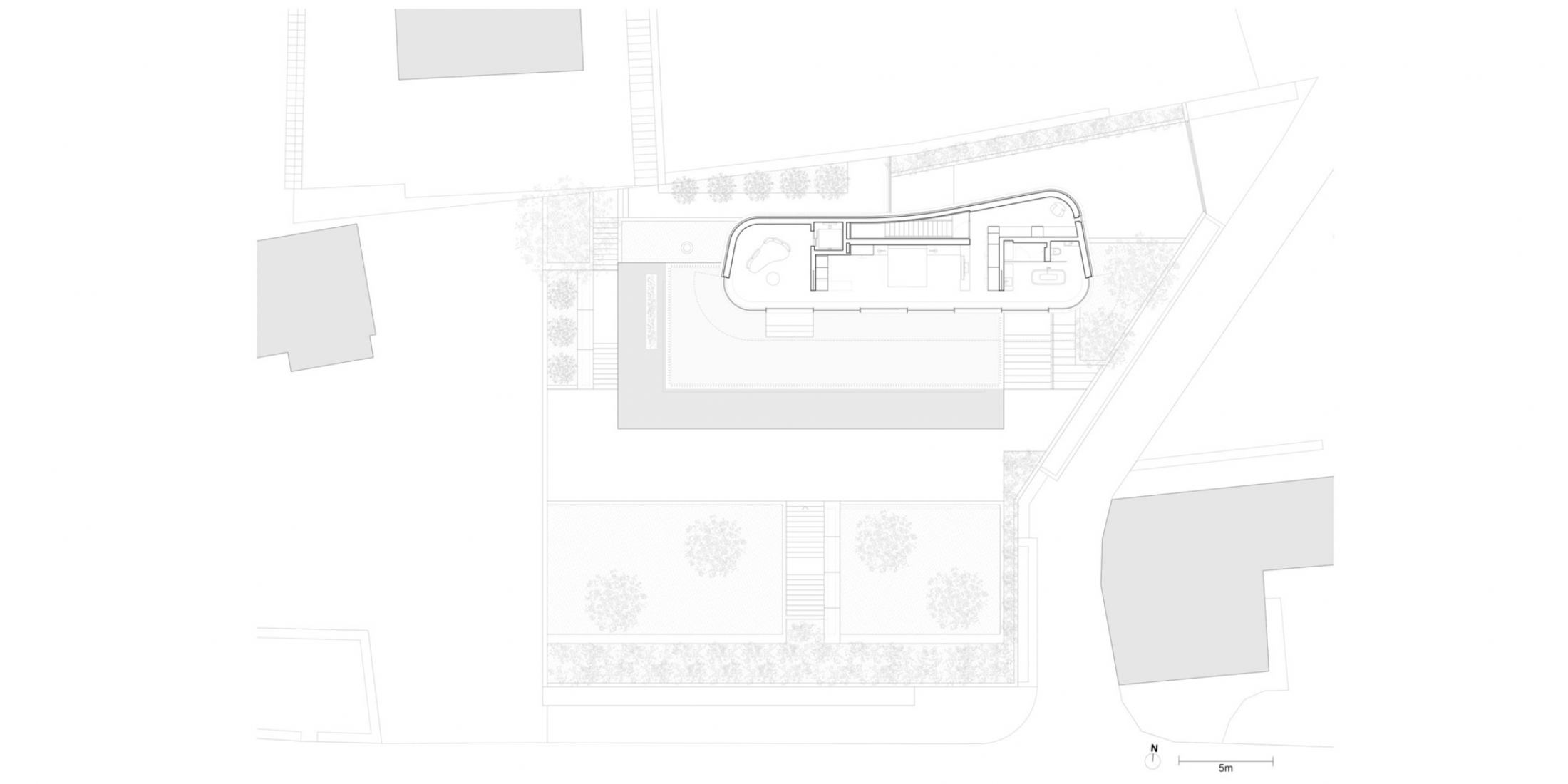 Plano de planta baja. Levantando en Minusio por Raffaele Cammarata Architetto.