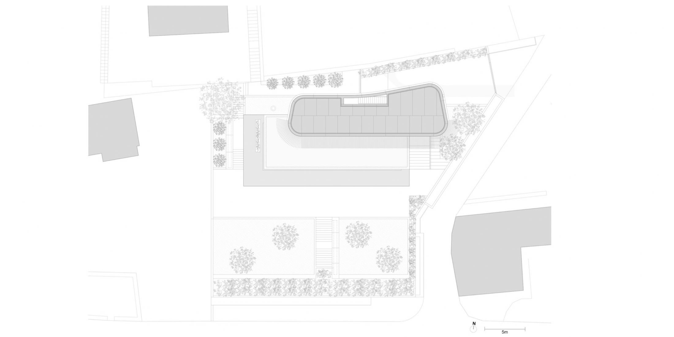 Plano de planta cubierta. Levantando en Minusio por Raffaele Cammarata Architetto.