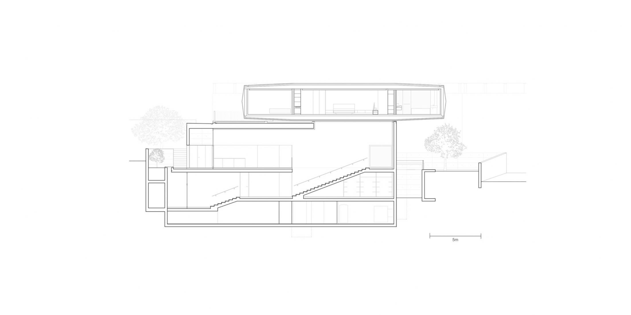 Plano de sección. Levantando en Minusio por Raffaele Cammarata Architetto.