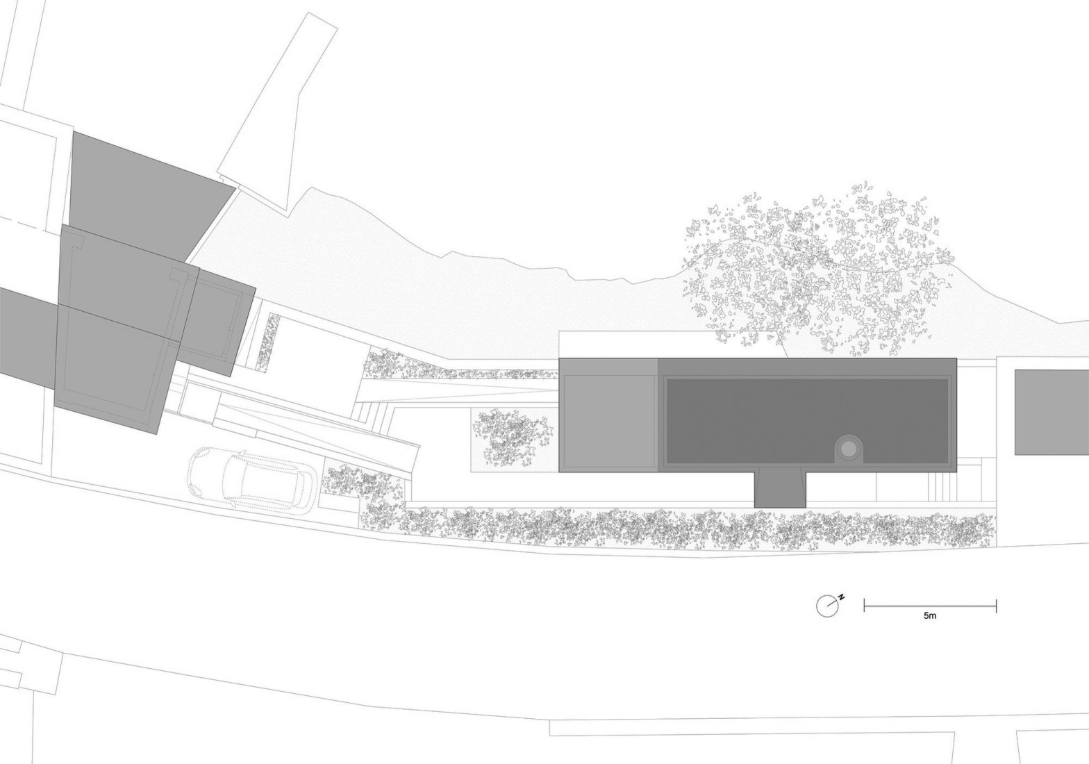 Roof plan. Holiday residence renovation in Lugano Lake by Raffaele Cammarata architect.