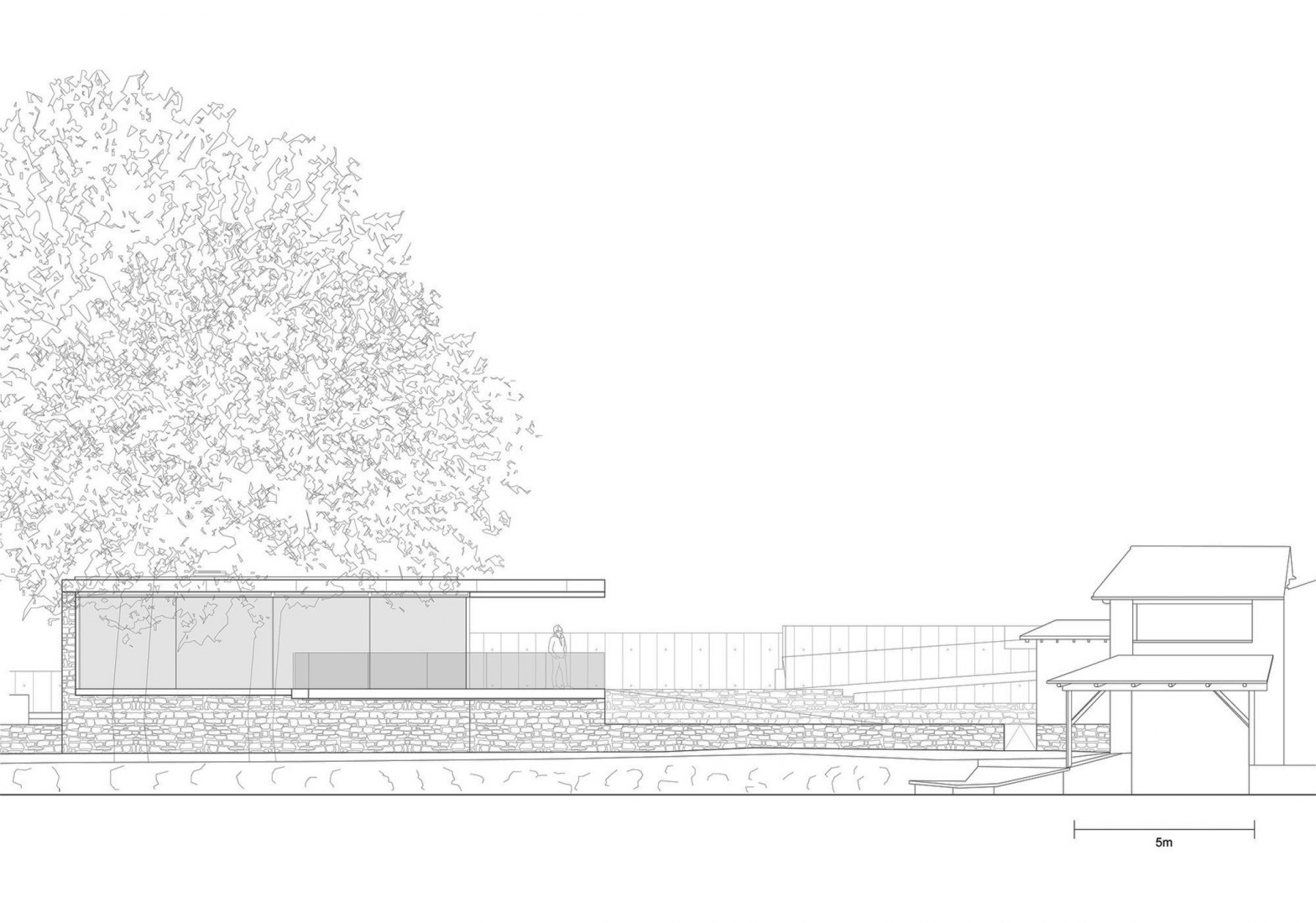 Northwest elevation. Holiday residence renovation in Lugano Lake by Raffaele Cammarata architect.