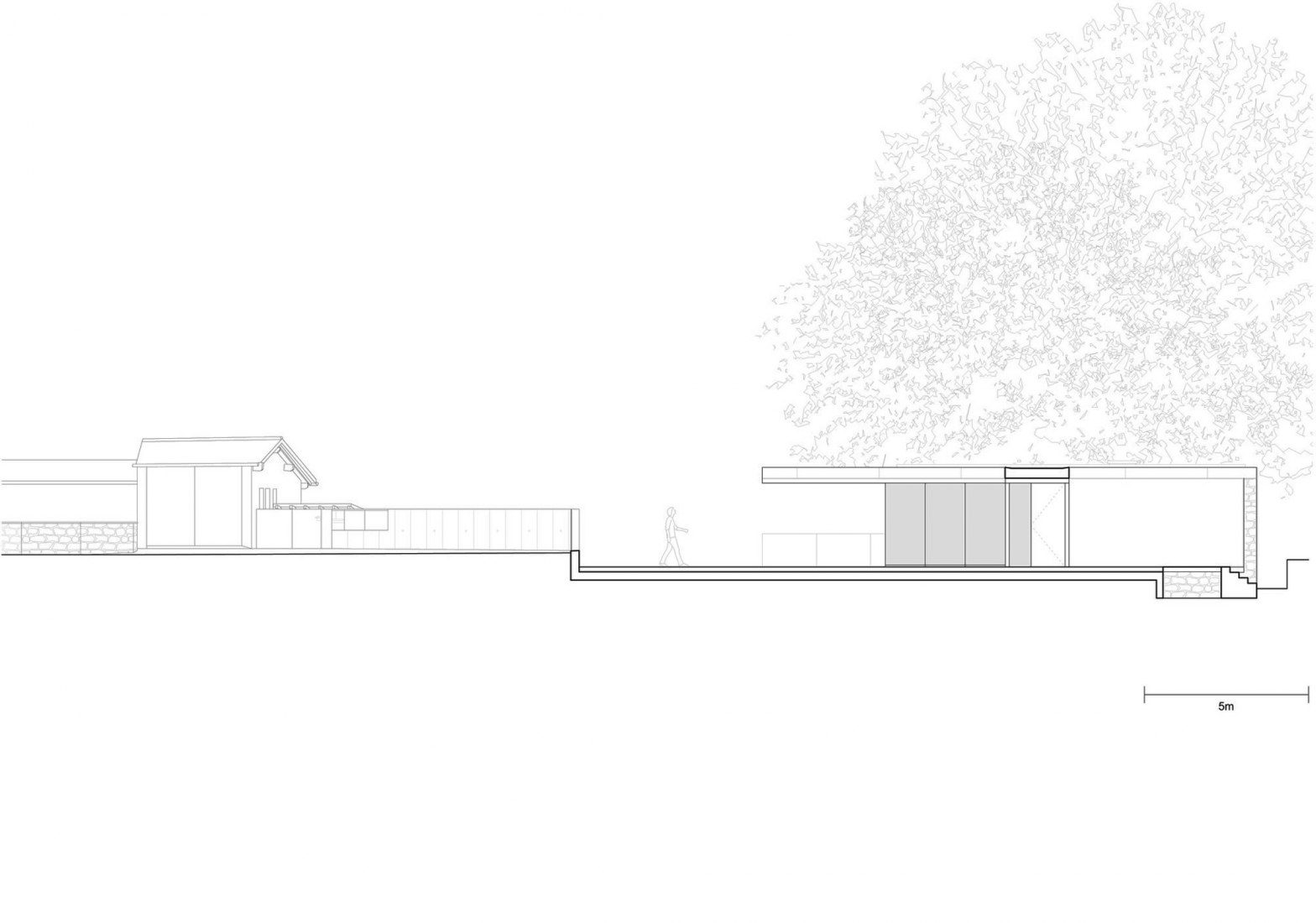 Southwest elevation. Holiday residence renovation in Lugano Lake by Raffaele Cammarata architect.