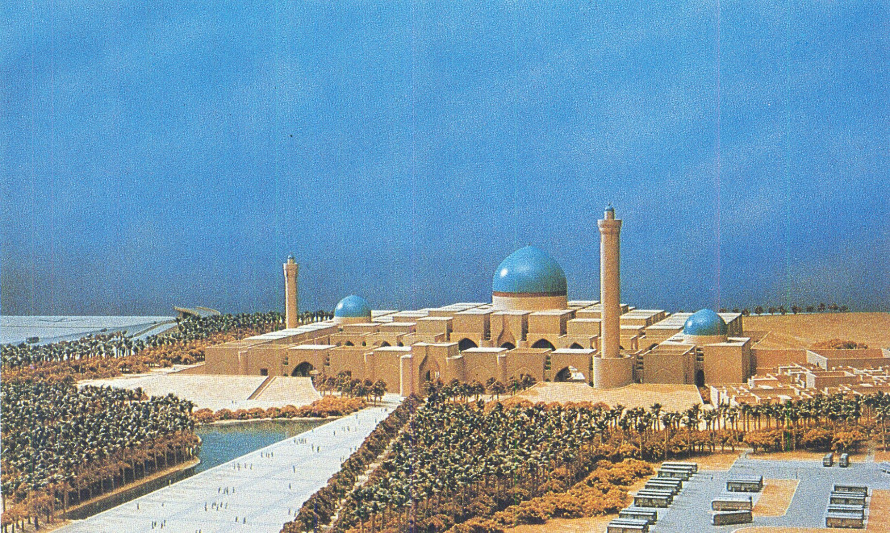 Winning competition entry for Baghdad Grand Mosque, 1982-1983, Baghdad, Iraq. Image courtesy of Tamayouz Excellence Award.