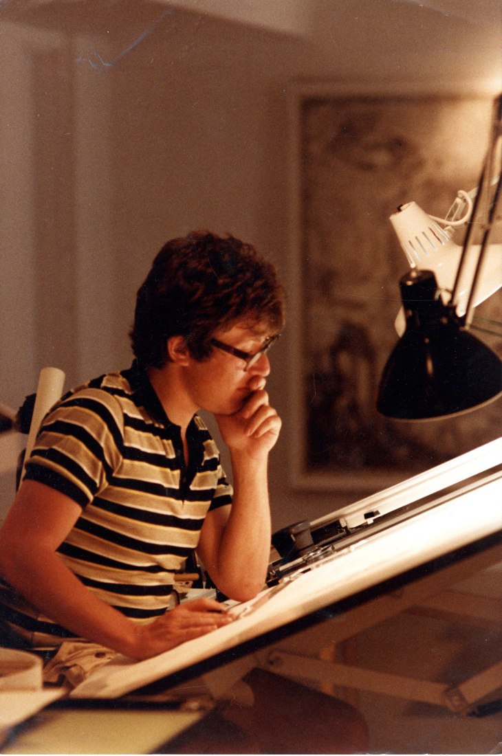 Daniel Libeskind working in New York, 1982. Photographs family archives. Image courtesy of Barcelona Roca Gallery.