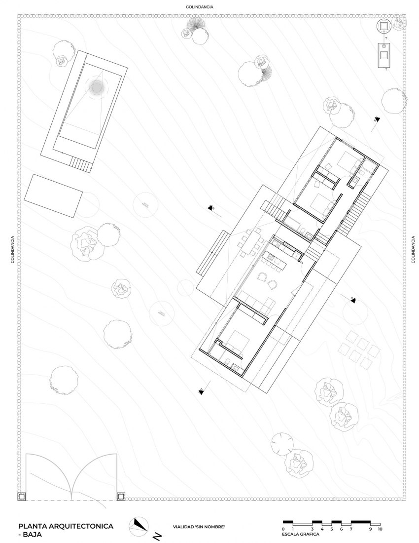 Plano de situación. Casa Nivana por RED arquitectos
