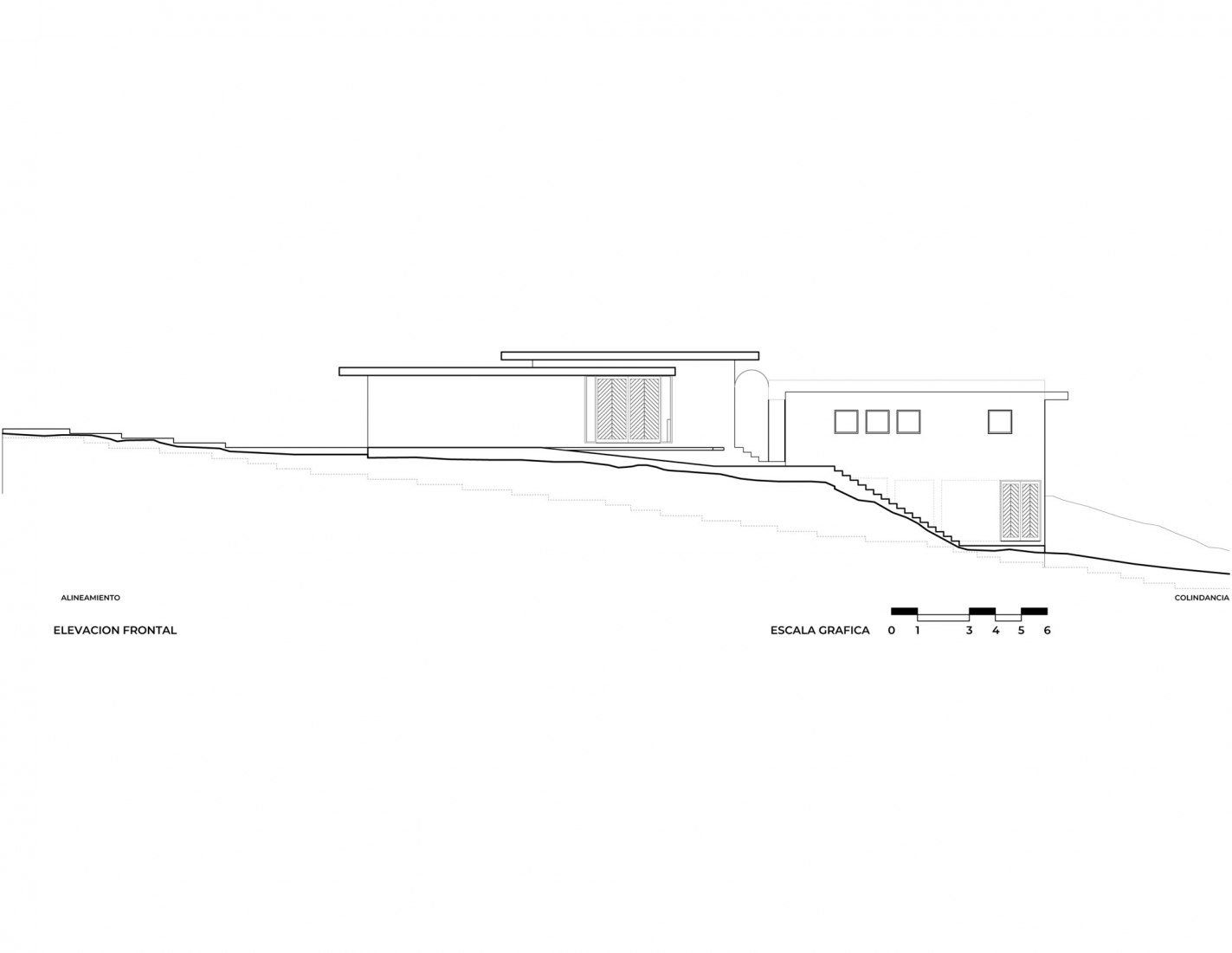 Elevación frontal. Casa Nivana por RED arquitectos