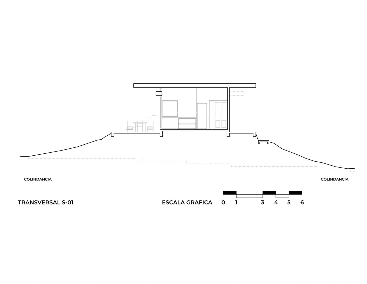 Sección transversal. Casa Nivana por RED arquitectos