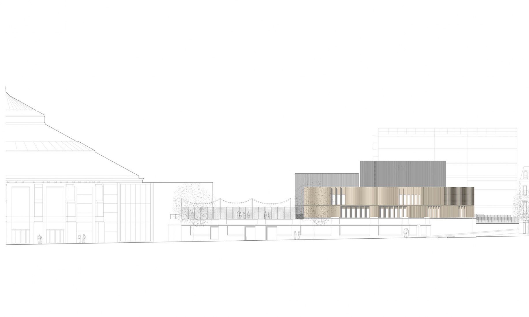Elevation. Roundhouse Works by Reed Watts Architects + Paddy Dillon.