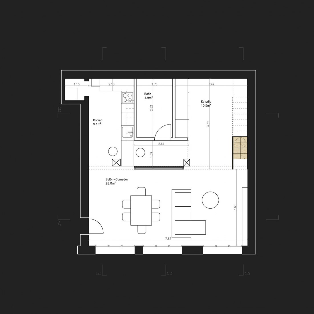 Ground floor plan. MULTIPLYING ARCHITECTURES (II). Loft Renovation by Idearch. Courtesy of the architects