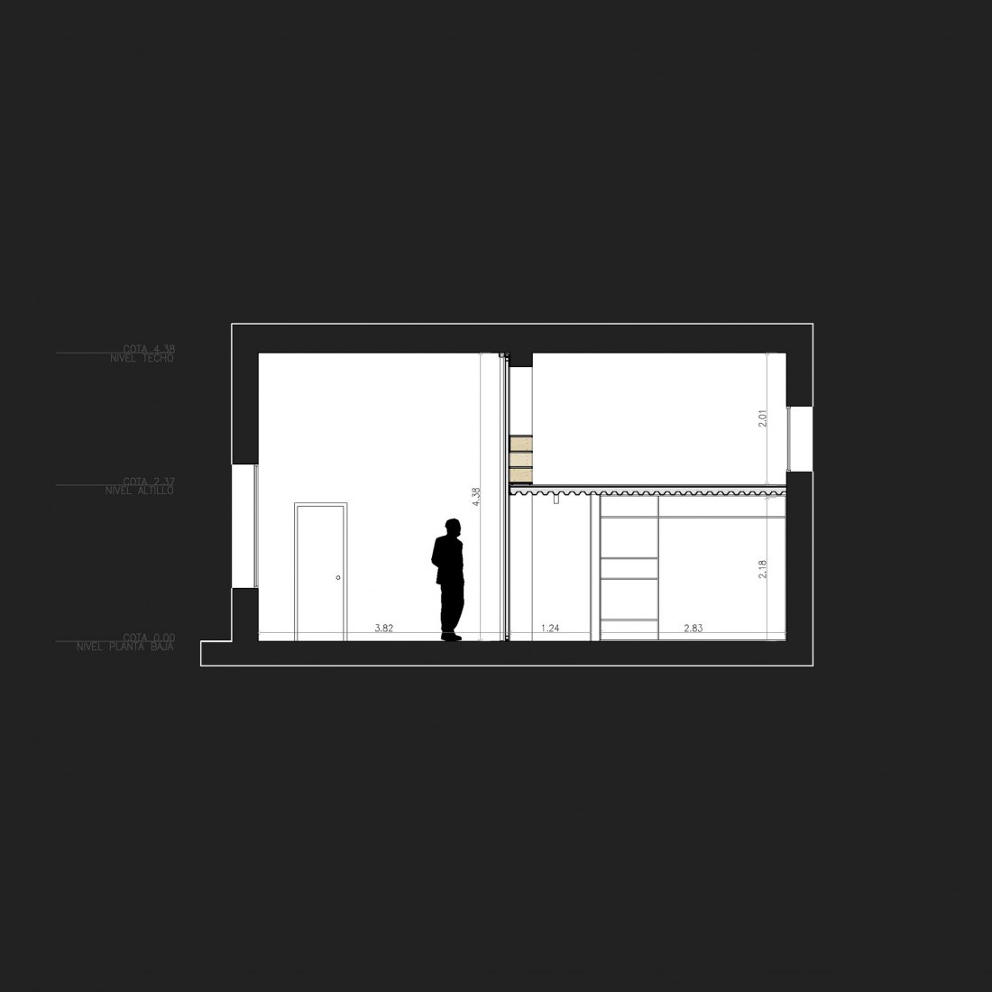 Section. MULTIPLYING ARCHITECTURES (II). Loft Renovation by Idearch. Courtesy of the architects