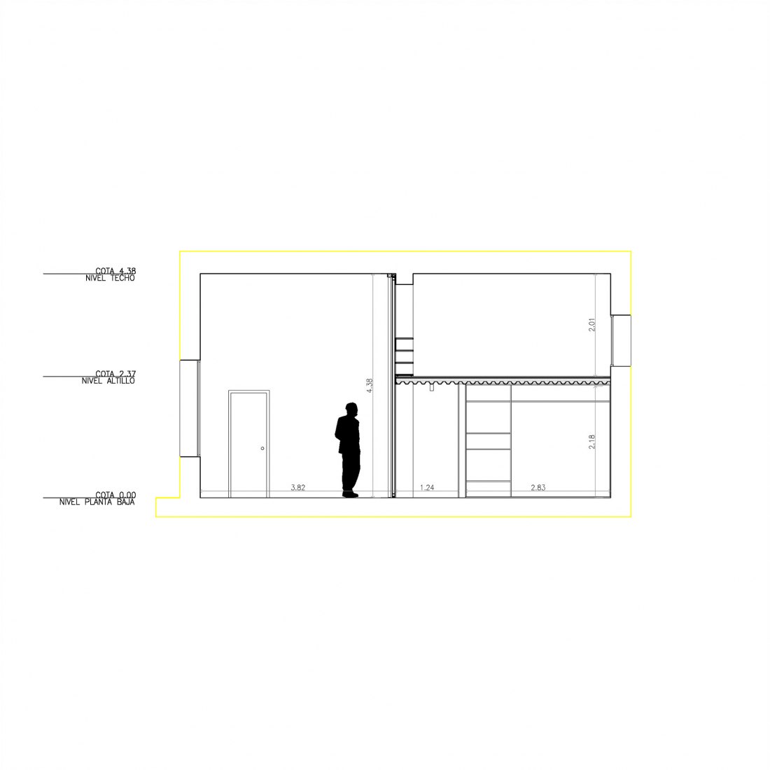 Section. MULTIPLYING ARCHITECTURES (II). Loft Renovation by Idearch. Courtesy of the architects