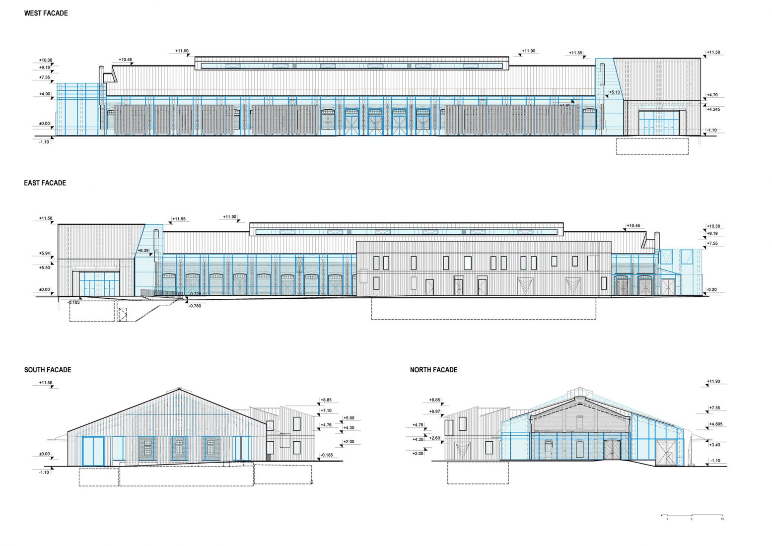 Elevations. Hanzas Perons by Reinis Liepins, Sudraba Arhitektura.