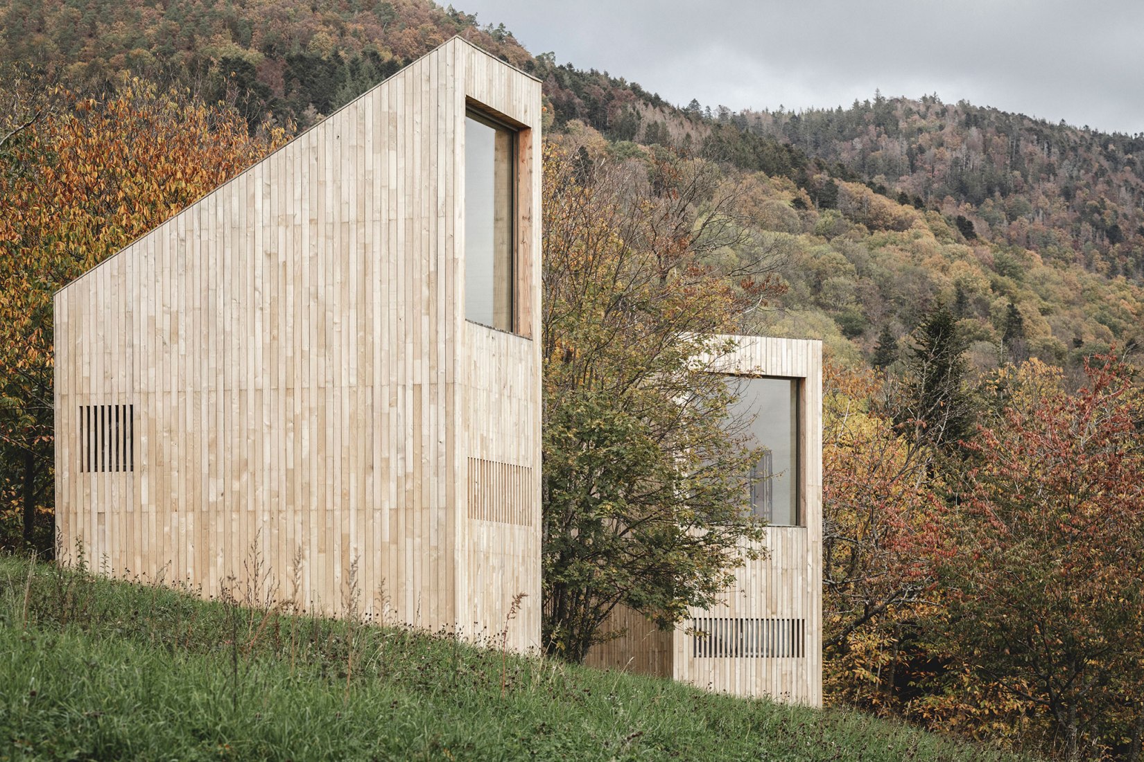 Pabellón Hiedra / Ivy hytte. Hotel paisajístico Breitenbach por Reiulf Ramstad Arkitekter. Fotografía de Florent Michel @ 11h45