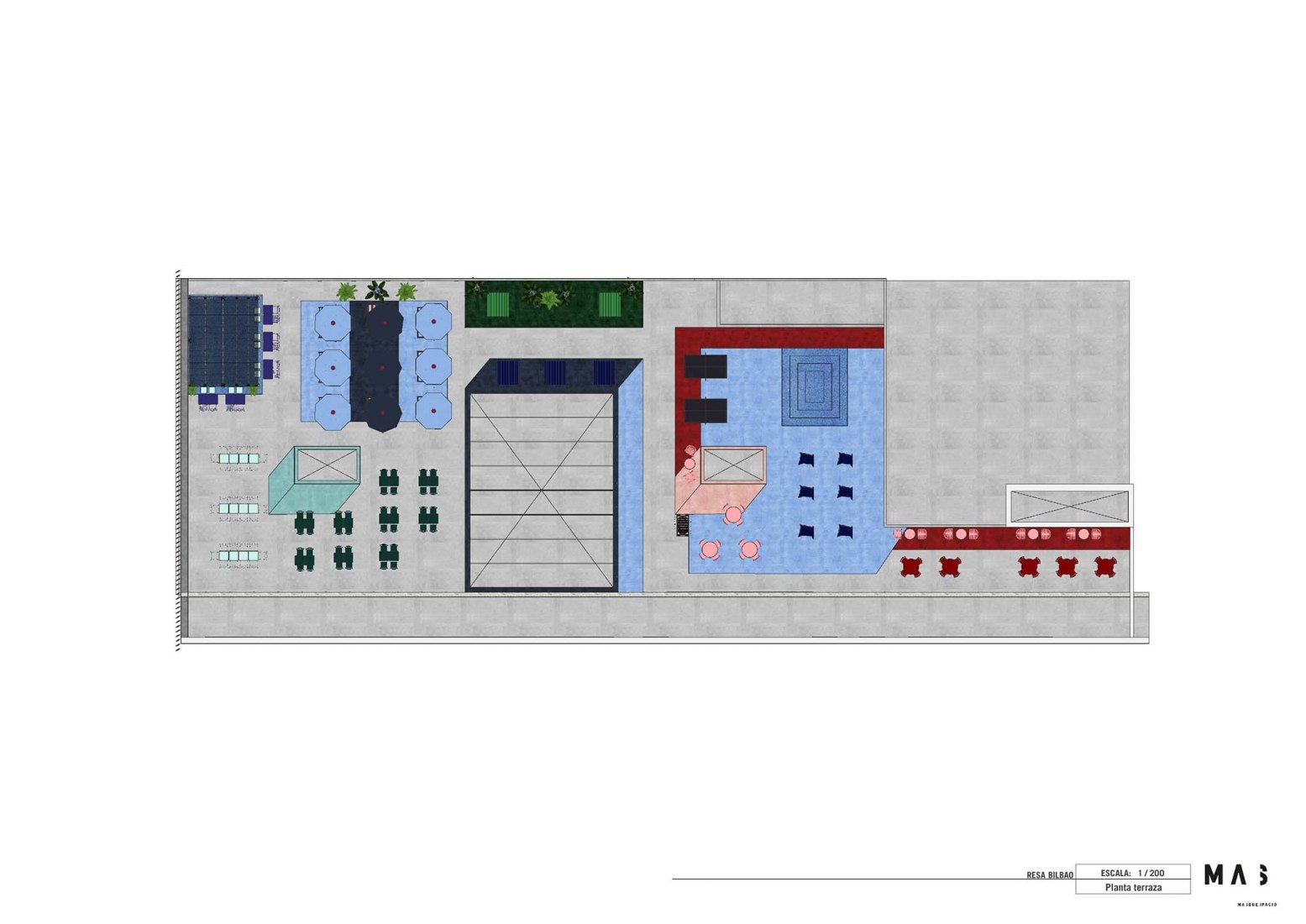 Terrace plan. Resa’s second Student University by Masquespacio