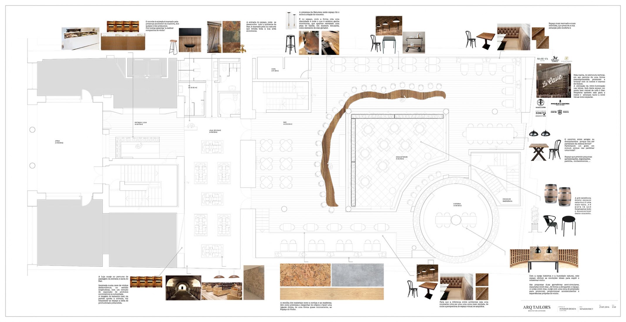 Planta baja. Bar Wine District por Arq Tailor's.