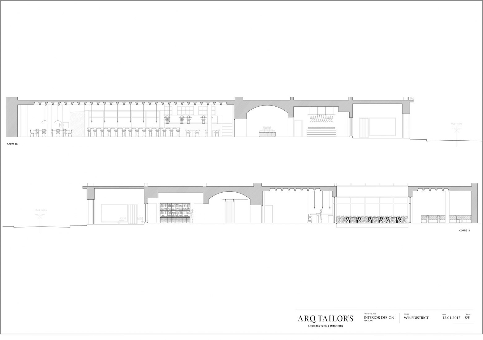Secciones. Bar Wine District por Arq Tailor's.