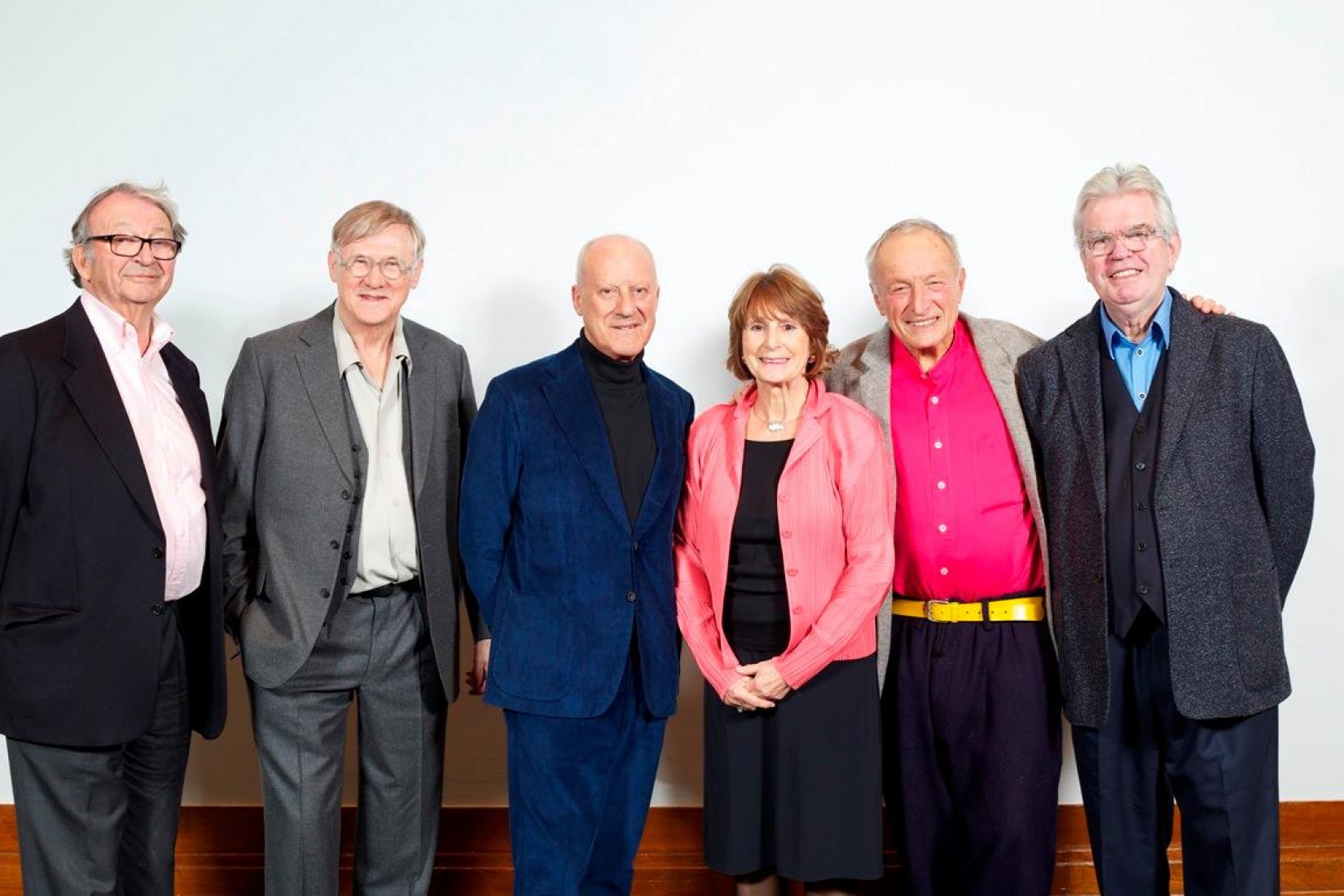 Original version of this image, taken at the opening of the RIBA exhibition ‘The Brits Who Built the Modern World,’ Patty Hopkins is between Norman Foster and Richard Rogers. In this version, used in the BBC series, she is conspicuously remove. Image Courtesy of Architect’s Journal