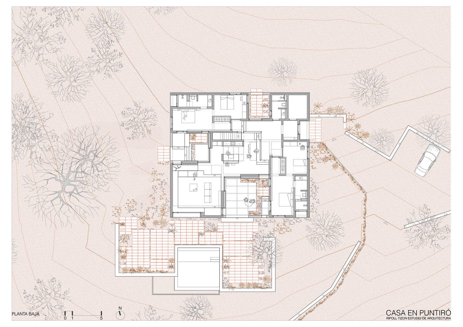 Ground floor plan. House in Puntiró by Estudio Ripoll-Tizón.