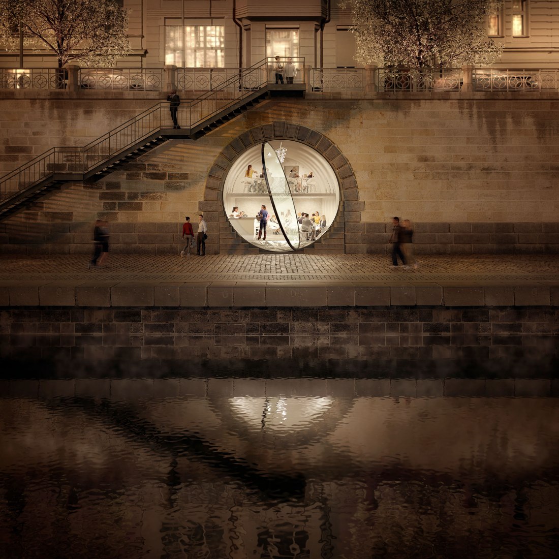 Visualización, bóvedas. La orilla del río de Praga por petrjanda / brainwork