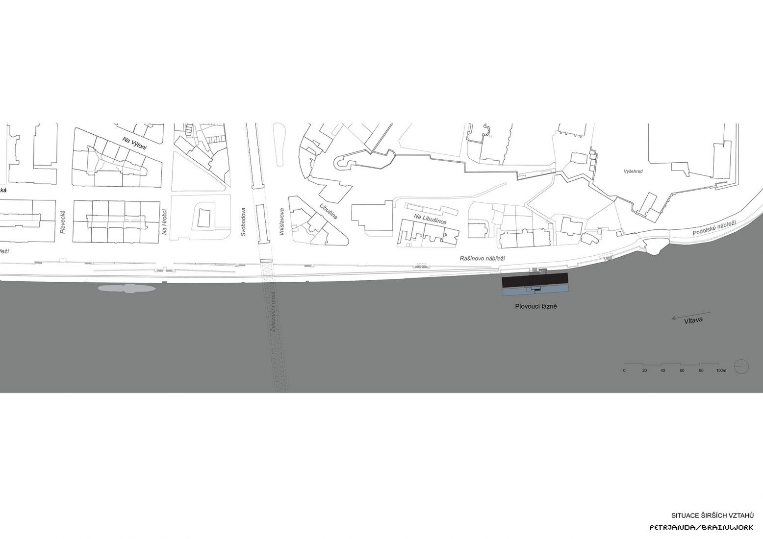 Plano de situación. La orilla del río de Praga por petrjanda / brainwork