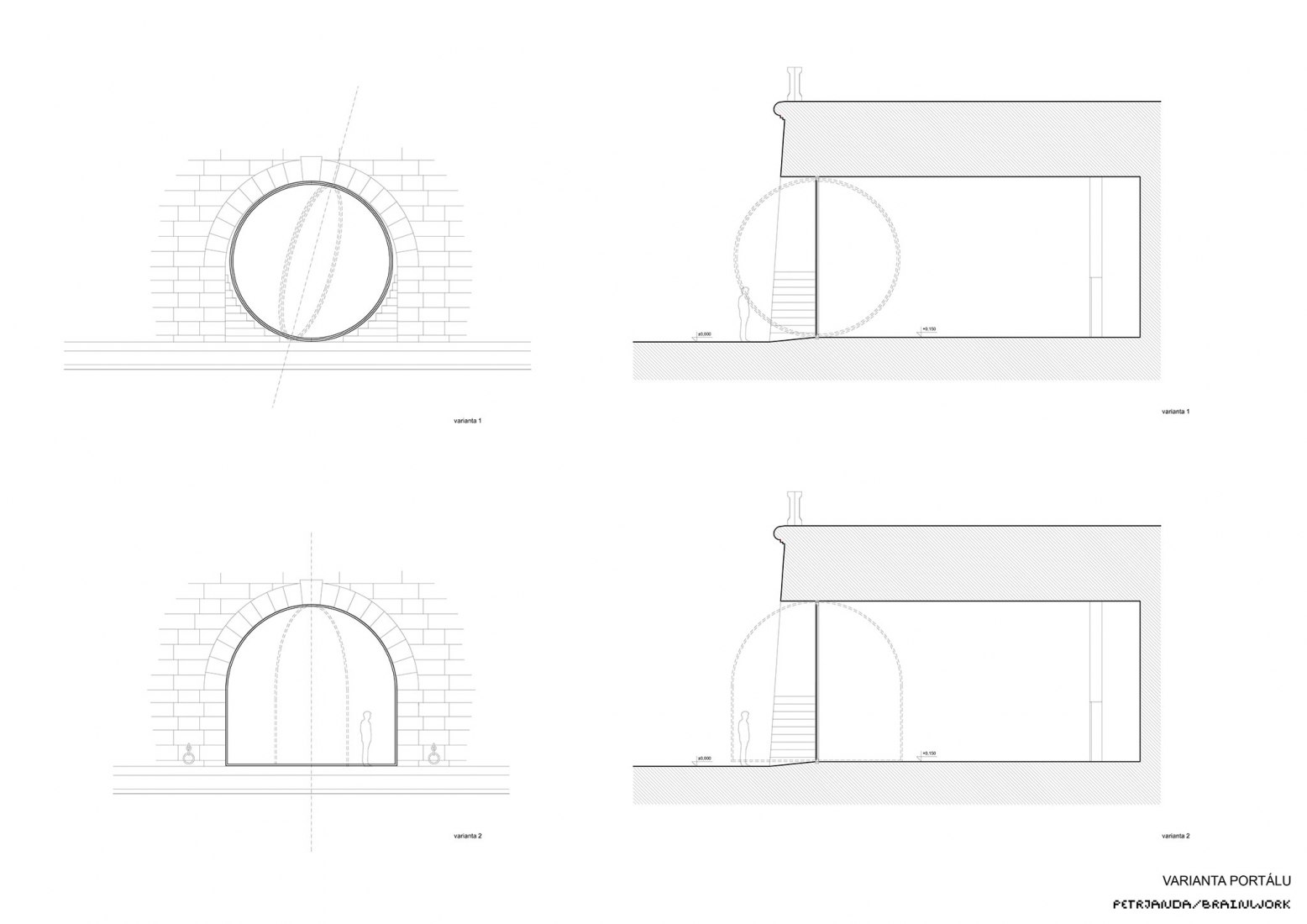 Variantes de ventana pivotante, bóvedas. La orilla del río de Praga por petrjanda / brainwork
