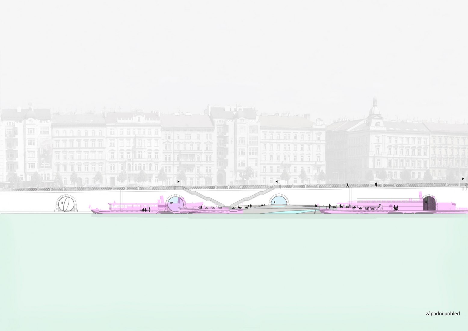 Alzado Oeste. Terminal. La orilla del río de Praga por petrjanda / brainwork