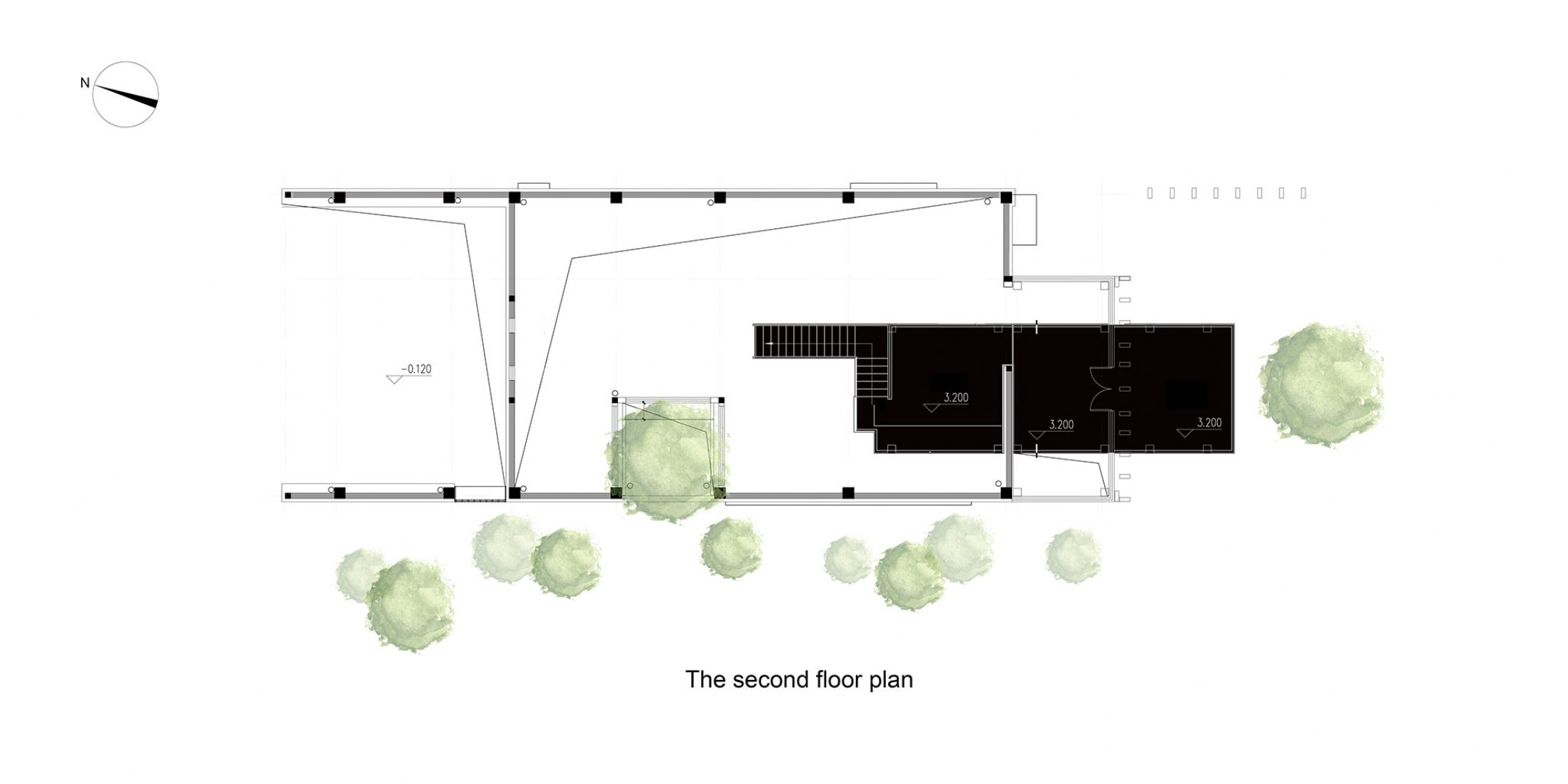 First floor plan. Liva Riverside Book Bar by Lacime Architects.