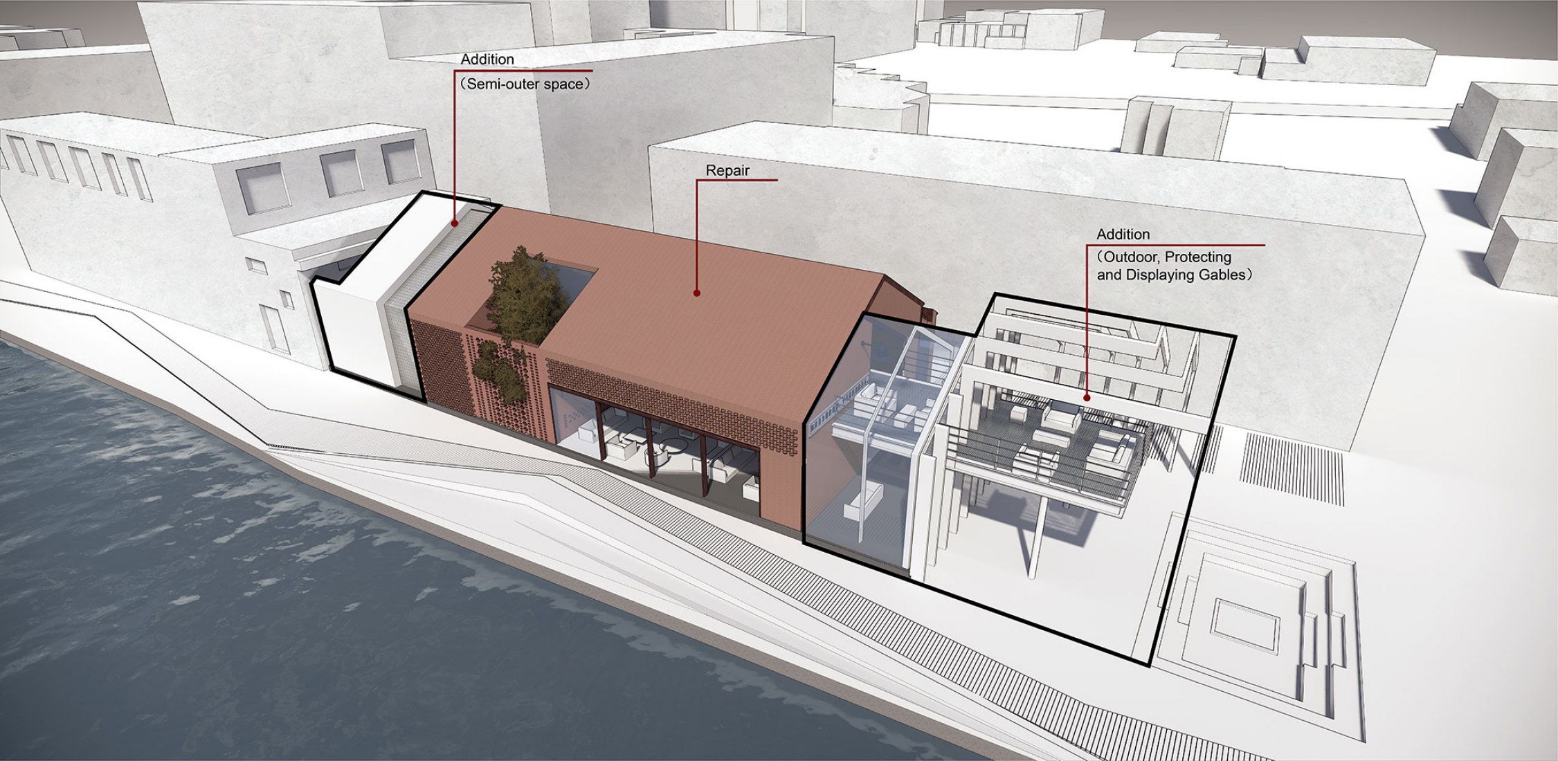 Diagram. Liva Riverside Book Bar by Lacime Architects.