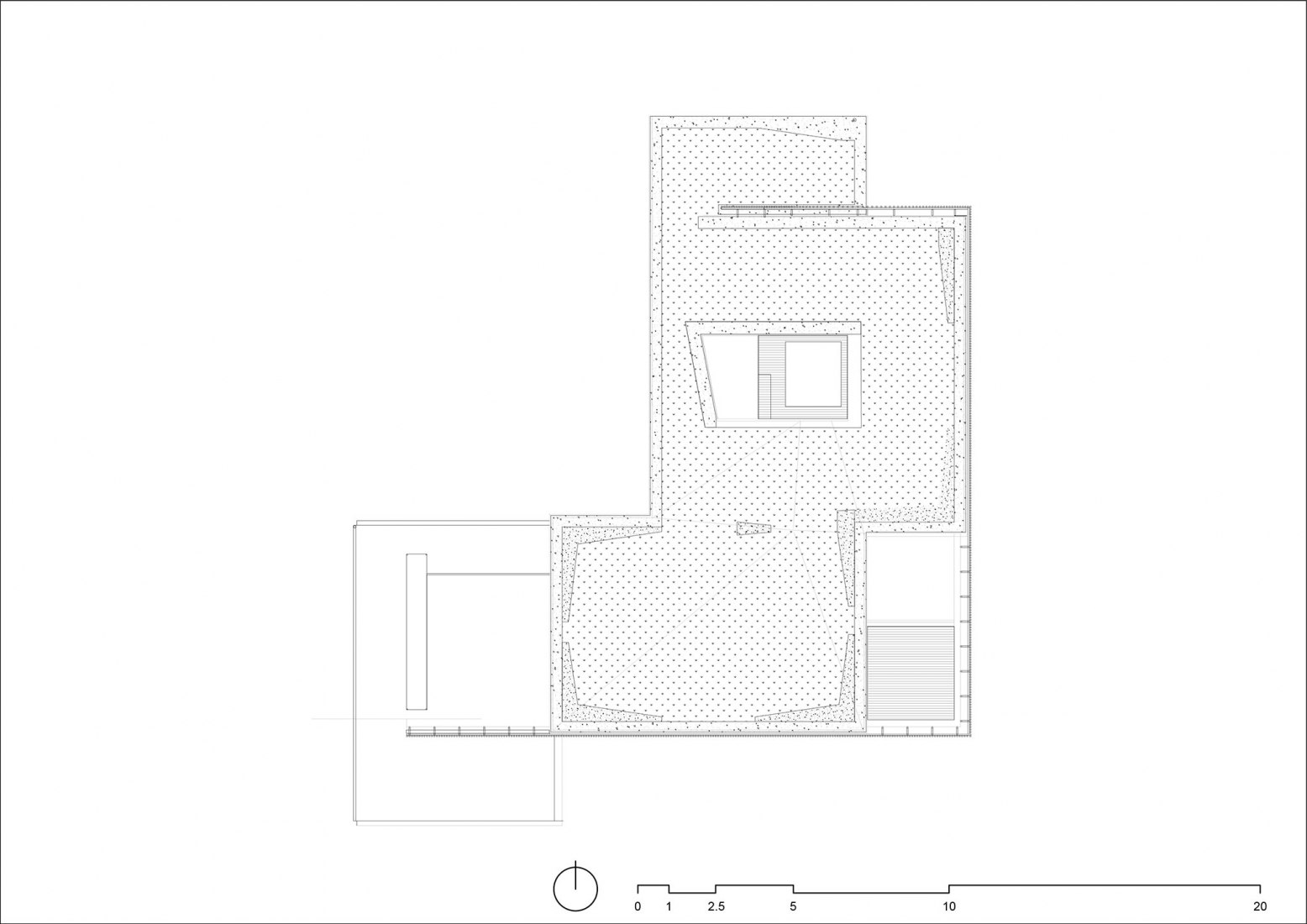 Plano del techo. Casa familiar Hlubocepy por RO_AR architects.