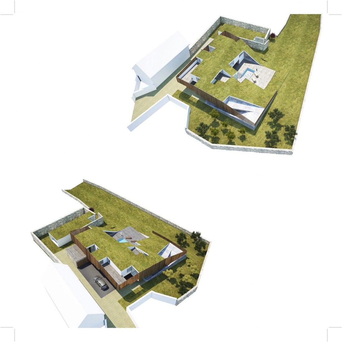 Visualización original. Casa familiar Hlubocepy por RO_AR architects.